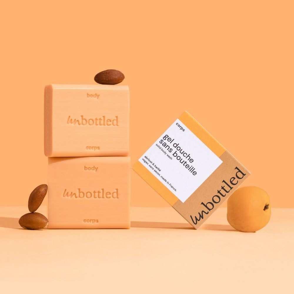 Duo de Gels Douche Sans Bouteille - Abricot & Karité