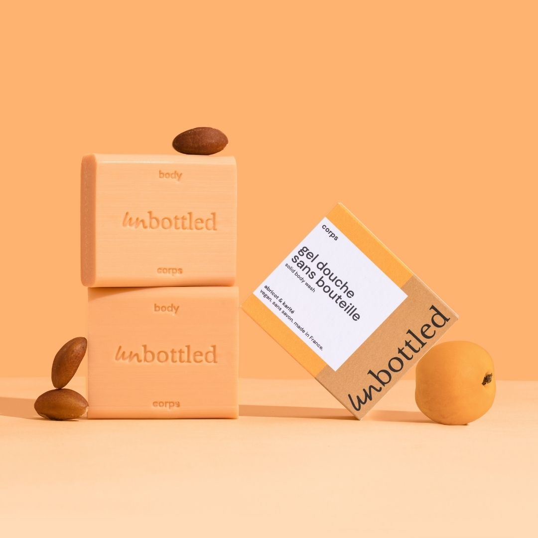 Duo de Gels Douche Sans Bouteille - Abricot & Karité