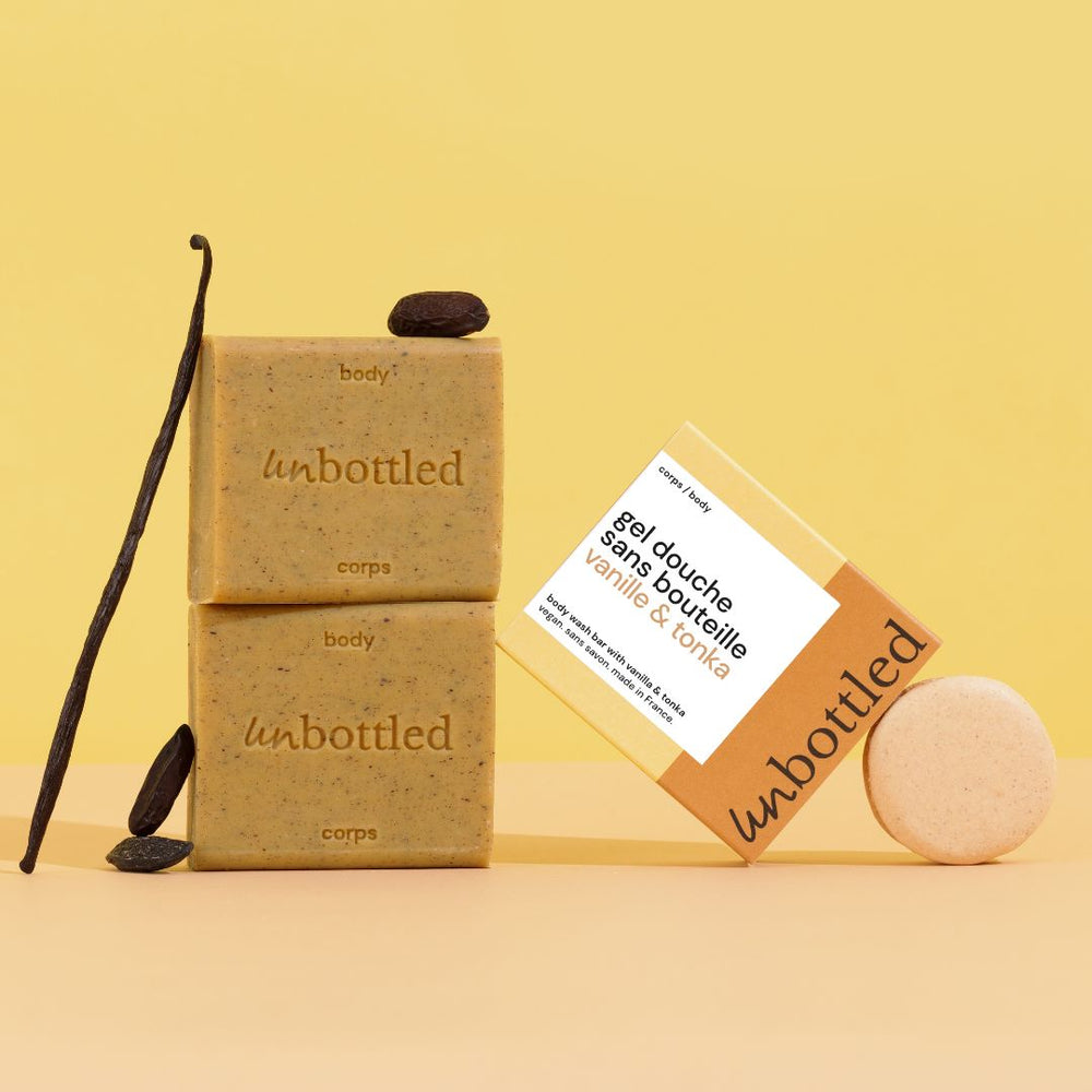Trio de Gels Douche Sans Bouteille – Vanille & Tonka
