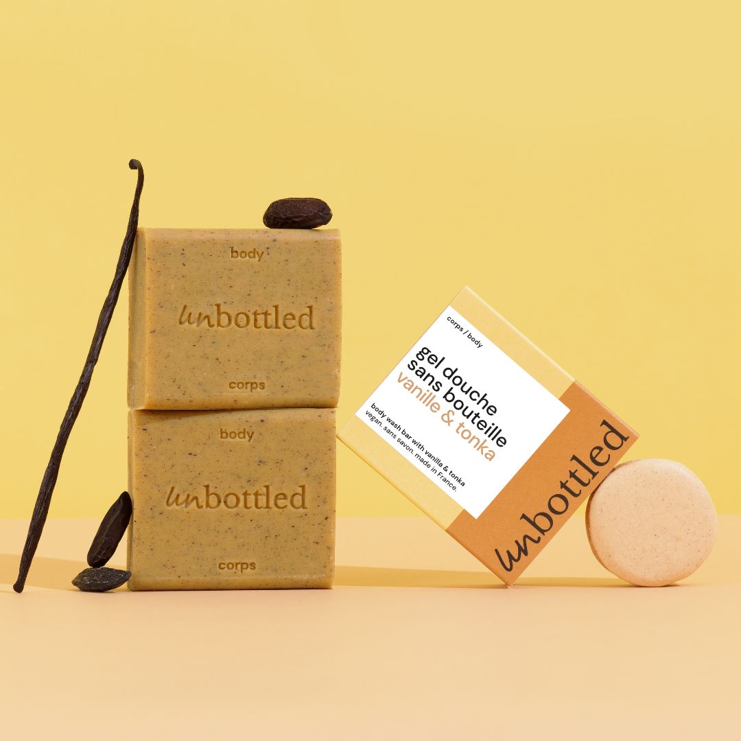 Duo de Gels Douche Sans Bouteille – Vanille & Tonka