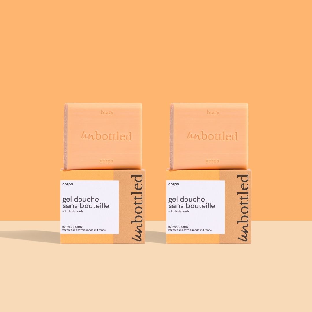 Duo de Gels Douche Sans Bouteille - Abricot & Karité