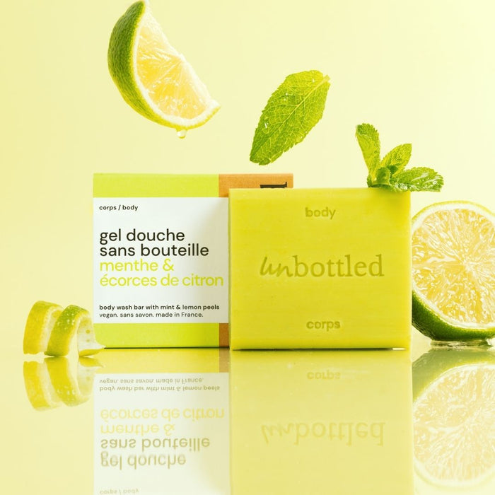 Gel Douche Sans Bouteille • Menthe & Écorces de Citron