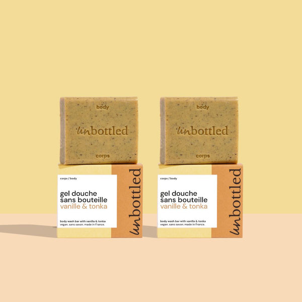 Duo de Gels Douche Sans Bouteille – Vanille & Tonka